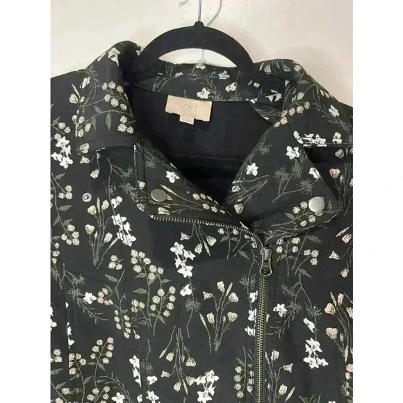 LOFT OUTLET FLORAL PRINT MOTO BLAZER JACKET SIZE 4 - Picture 5 of 8